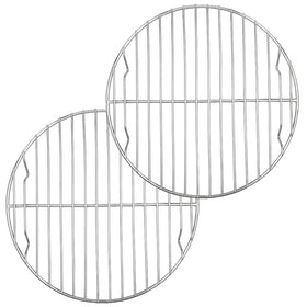 E-far 9-Inch Round stainless steel rack with mirror finish for easy cleaning and even cooling.