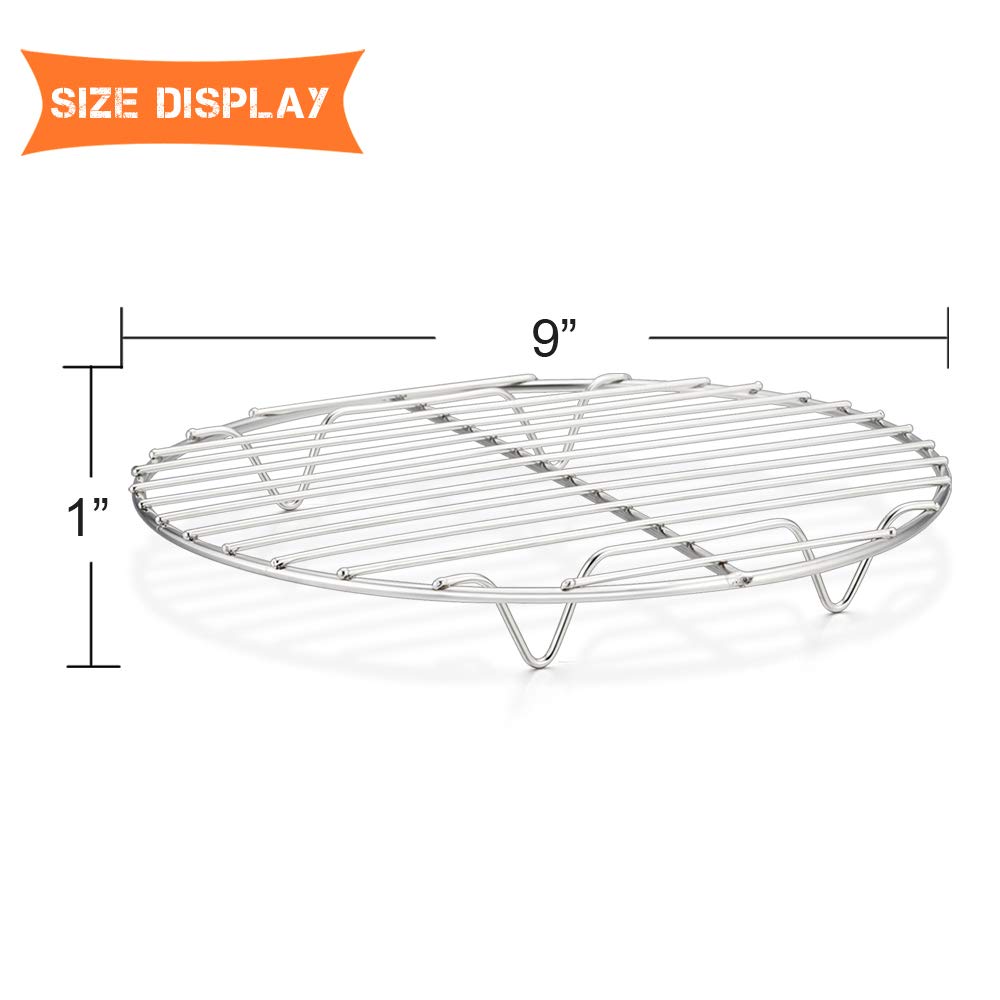 E-far 9-Inch round rack showing raised feet for airflow and stable placement.