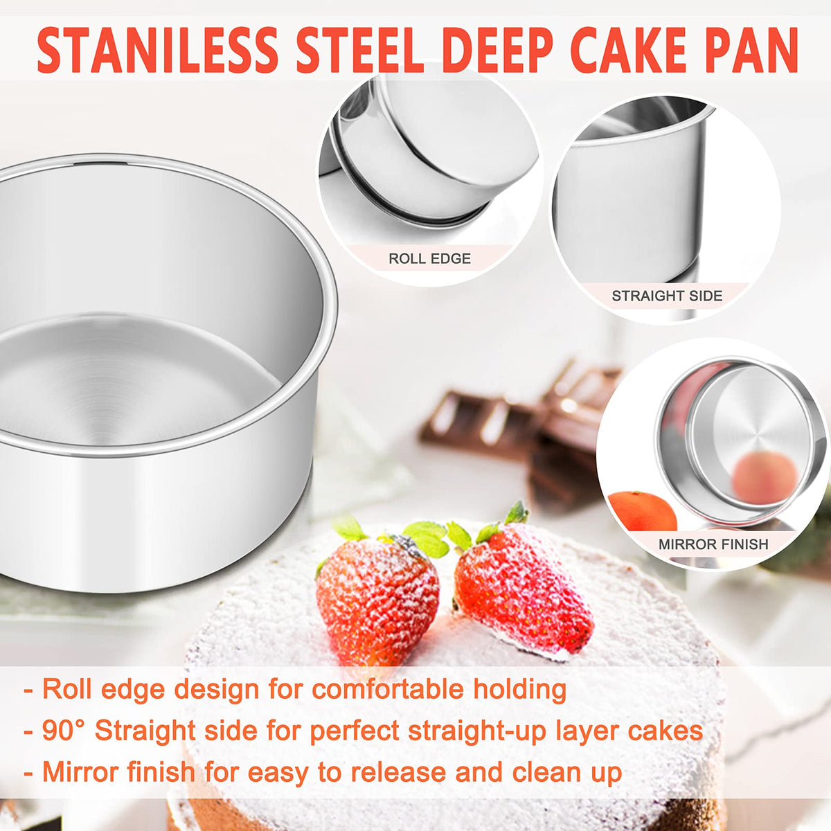E-far one-piece mold design prevents batter leaks for uniform cakes.