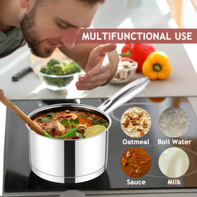 E-far clear glass lid for watching your cooking without heat loss.