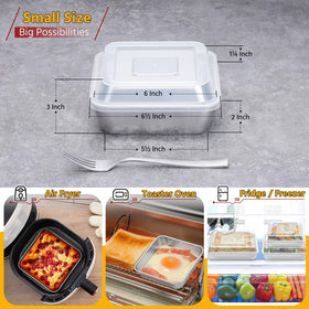 E-far compact square pan with lid for toaster ovens, portable and convenient.