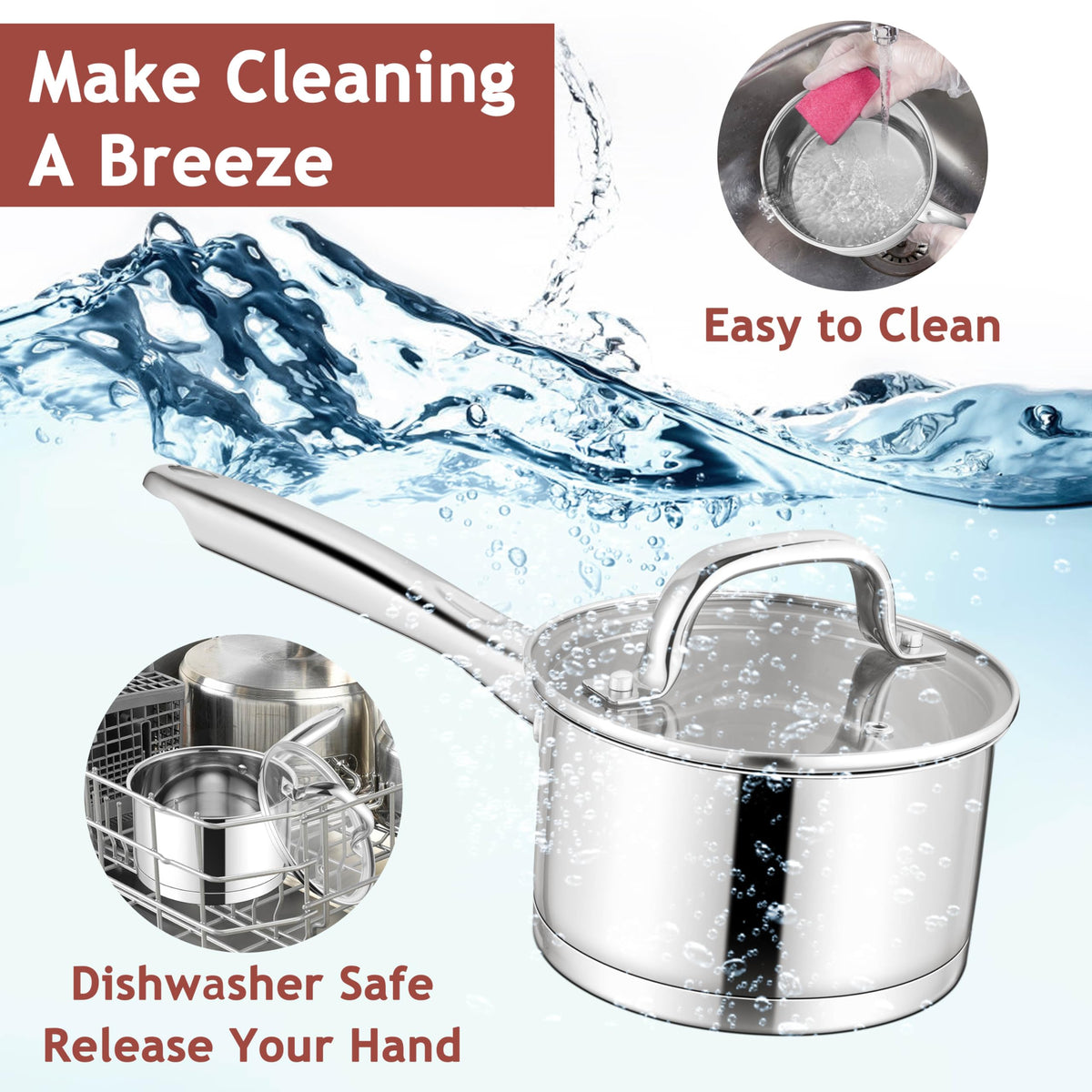 E-far dishwasher-safe design simplifies cleanup after meals.