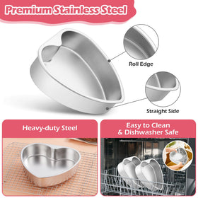 E-far stainless steel heart pan demonstrates durable, non-toxic bakeware