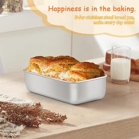 E-far loaf pan set 4 easy-release surface aids quick, clean loaf removal