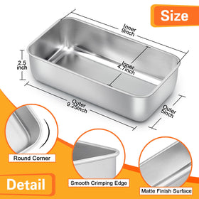 E-far loaf pan set 4 solid construction demonstrates one-piece build, enduring daily use
