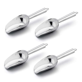 E-far mini scoop 4-pack for precise measuring of dry goods and easy storage.