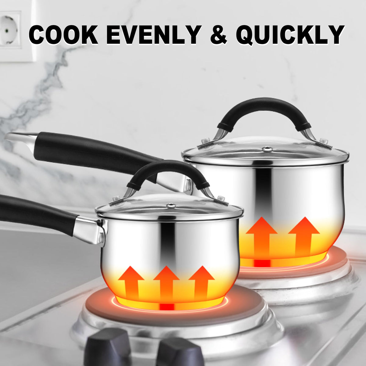 E-far multi-use pan ideal for boiling, melting, and sauces