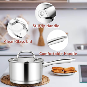 E-far riveted stainless-steel handle provides secure grip.