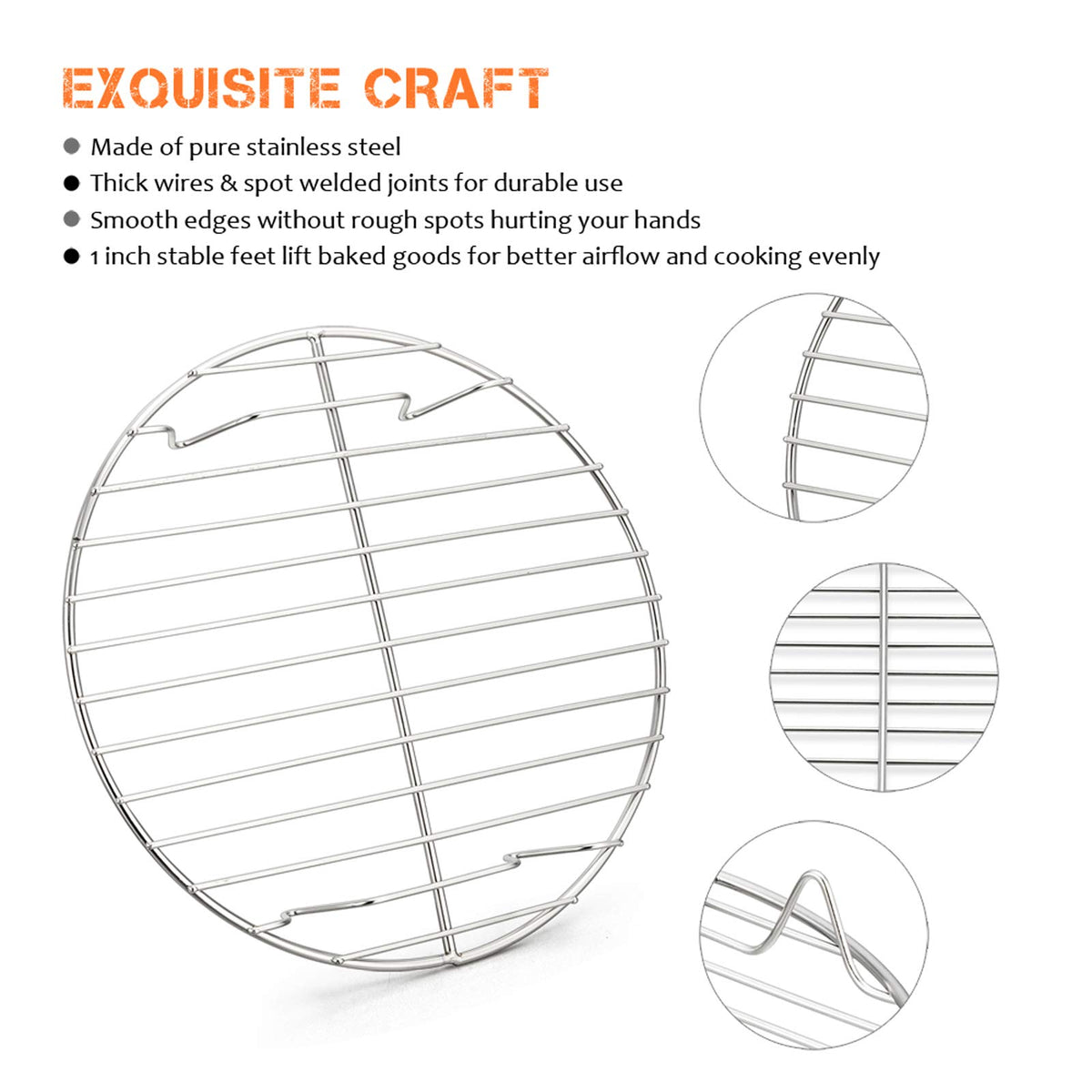E-far stainless steel rack demonstrating dishwasher safe durability and rust resistance.