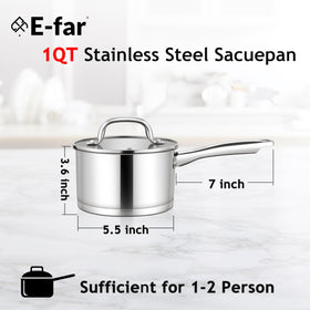 E-far interior with smooth stainless surface for easy cleanup.