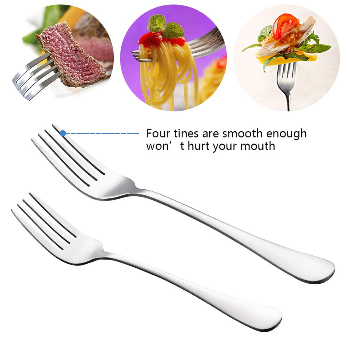 E-far dinner forks with a sturdy build for everyday use.
