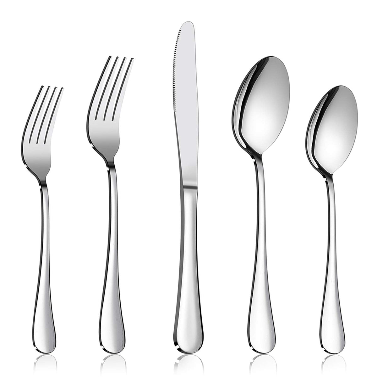 E-far dinner knives with sharp blades and rust-free finish for reliable meals.