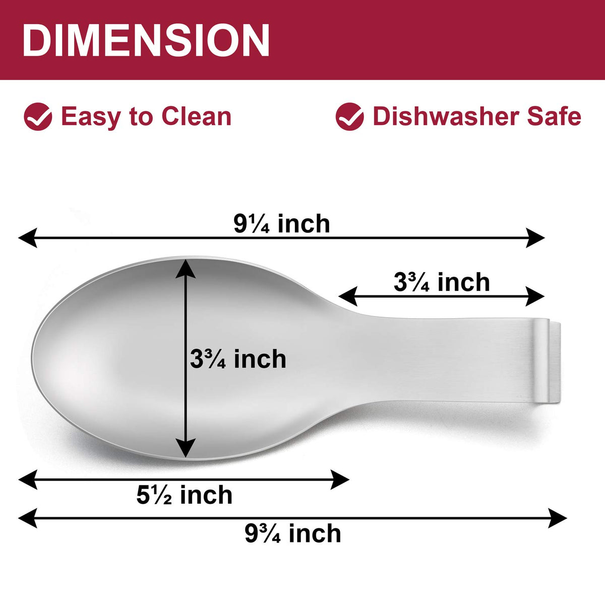 E-far spoon rest large dishwasher safe design shown beside utensils