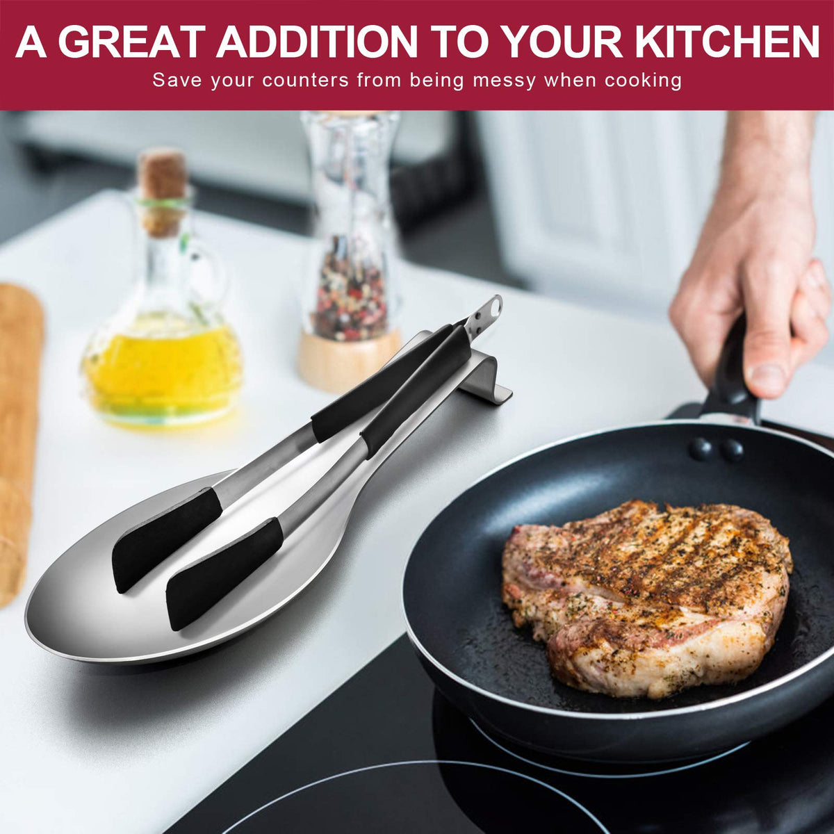 E-far stackable spoon rest saves space when not in use