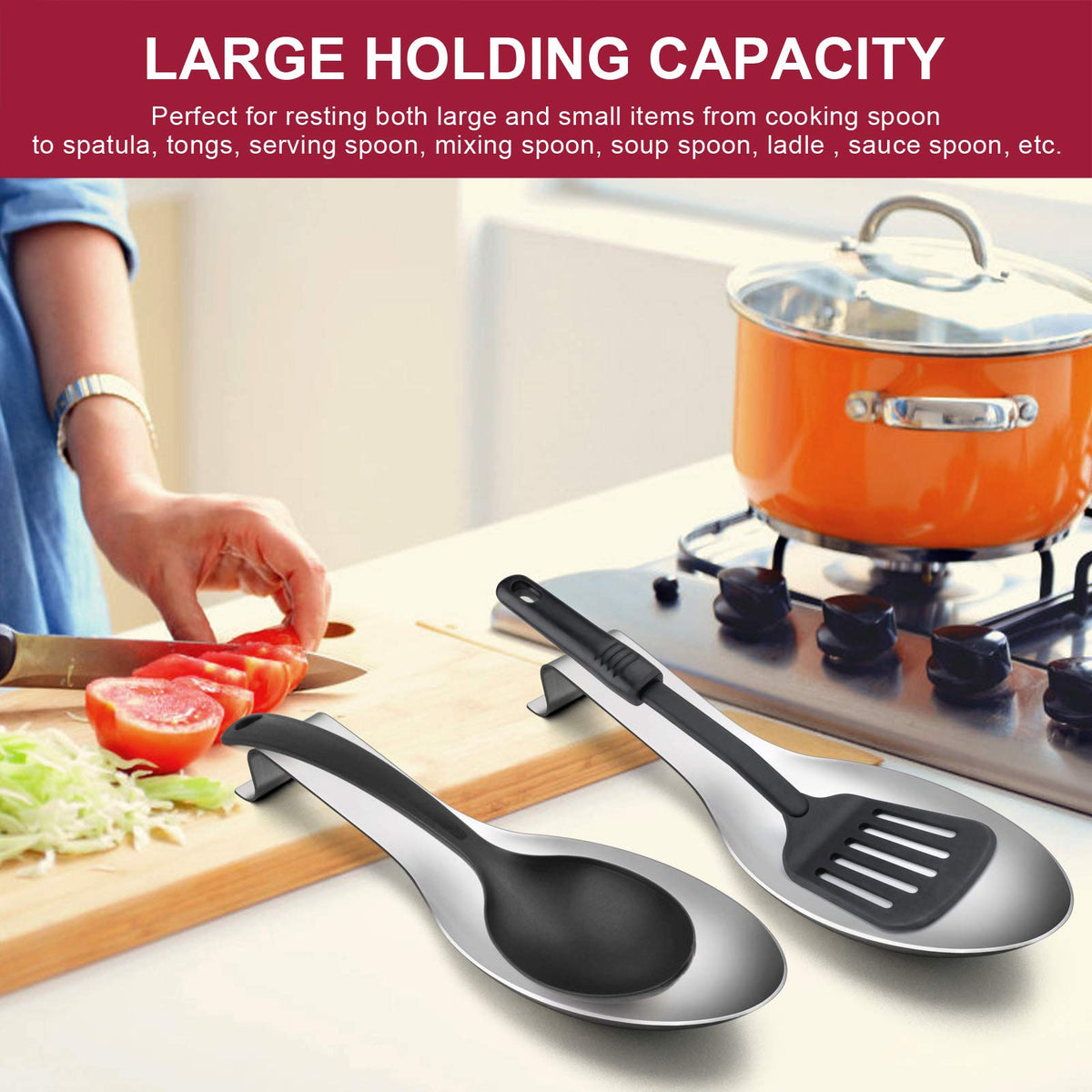 E-far spoon rest with utensils organized while finishing meals