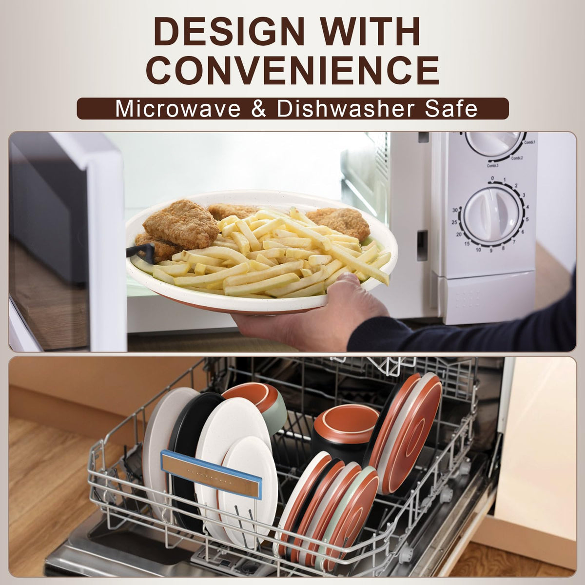 E-far stackable design promotes compact storage in modern kitchens.