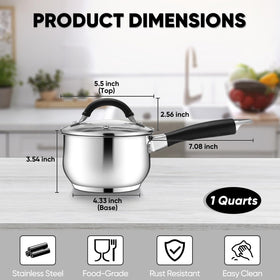 E-far tri-ply base provides quick, even heat for consistent cooking