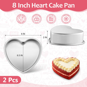 E-far two-pack heart pans stacked for layered cakes