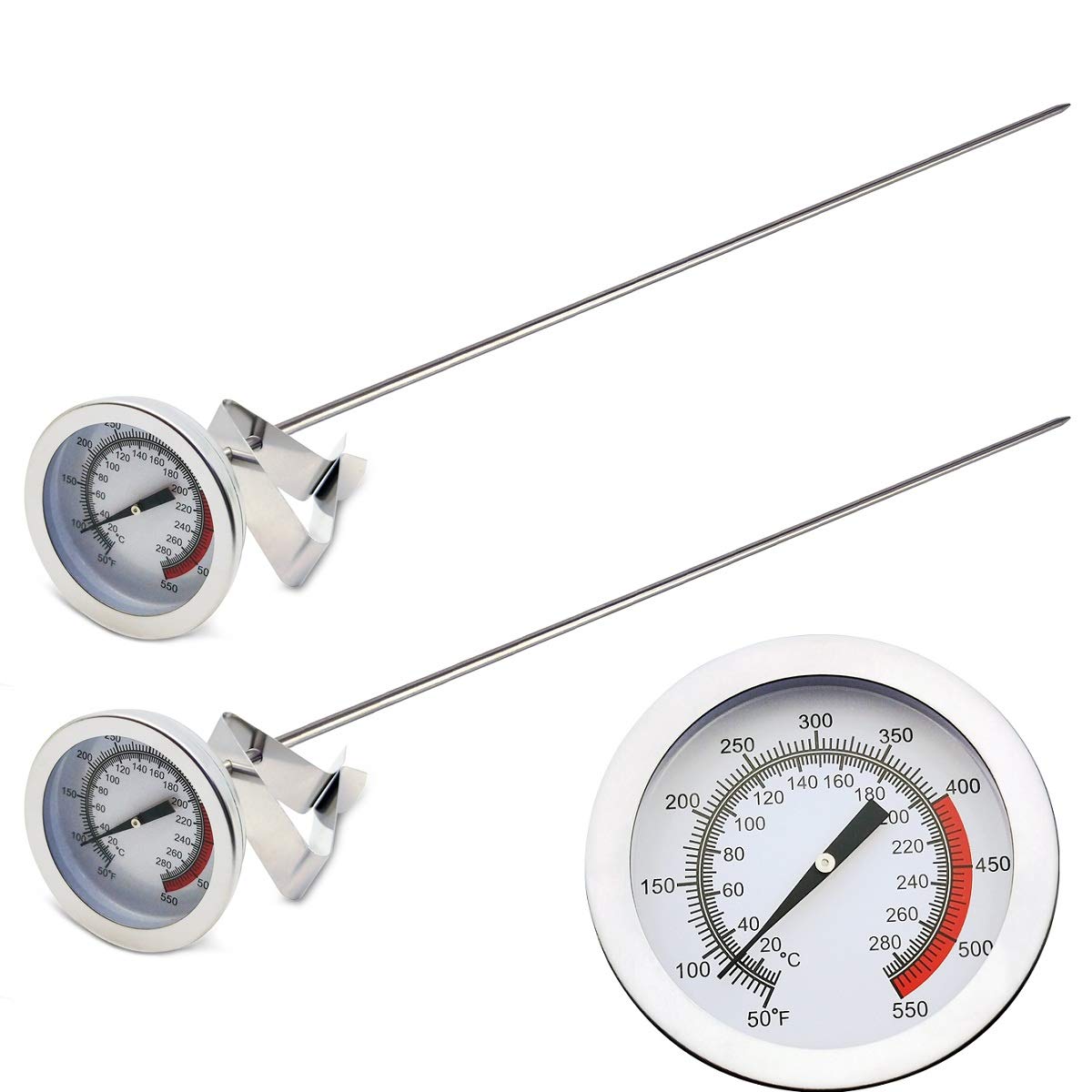 Efeng 15-inch turkey fryer thermometer with clip for precise frying temperatures.