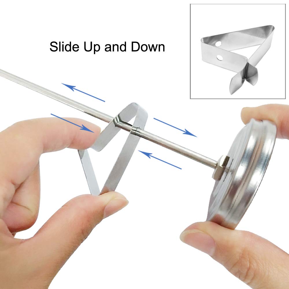 Efeng stainless steel thermometer offers durable, battery-free reading.
