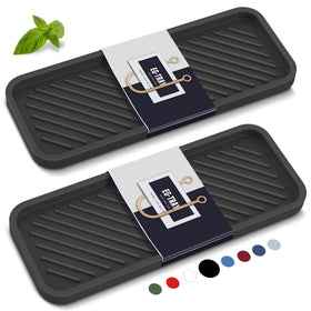 EG-SIPRO kitchen sink organizer tray 2-pack with raised edges for spill prevention