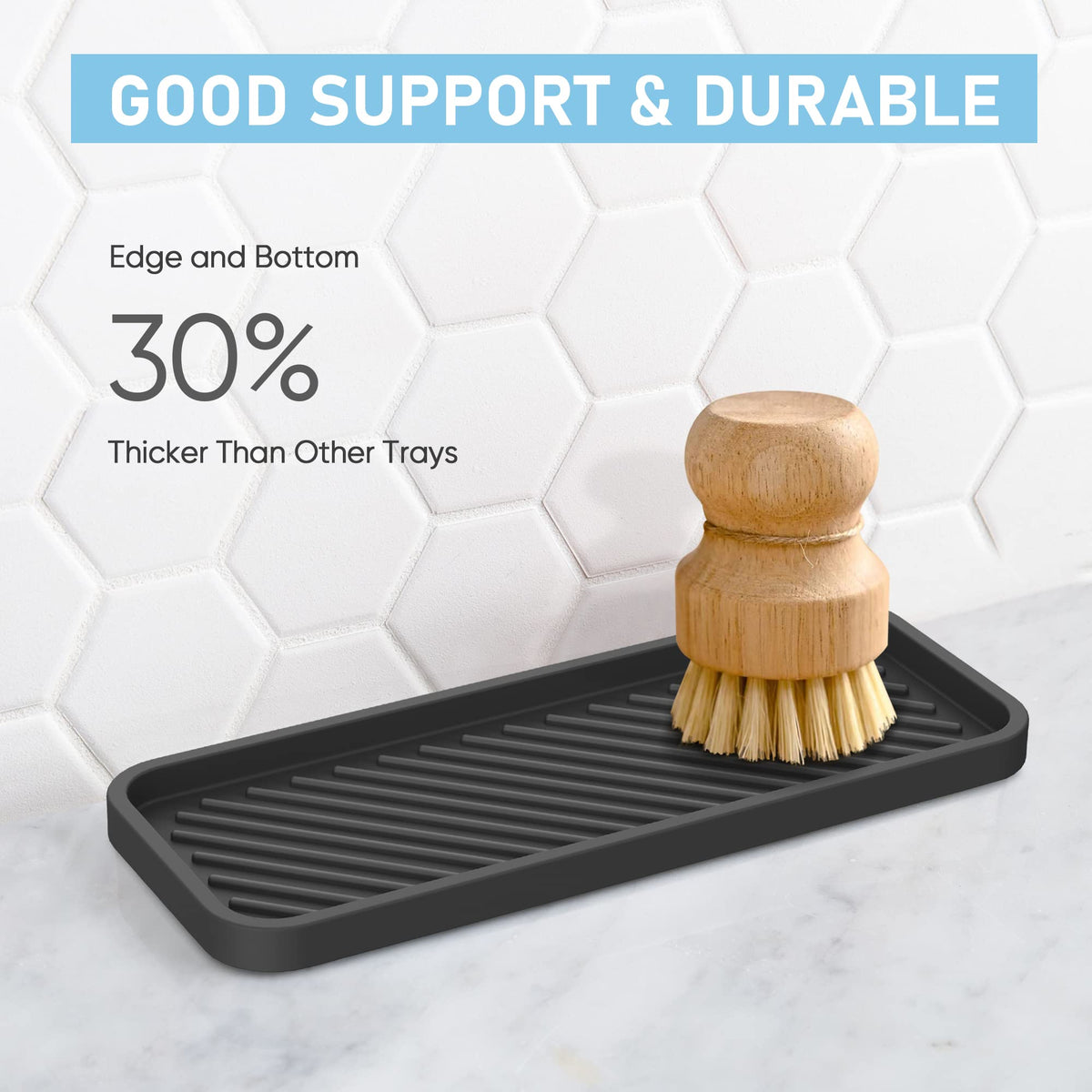 EG-SIPRO soap dispenser tray organizes bottles and accessories within reach