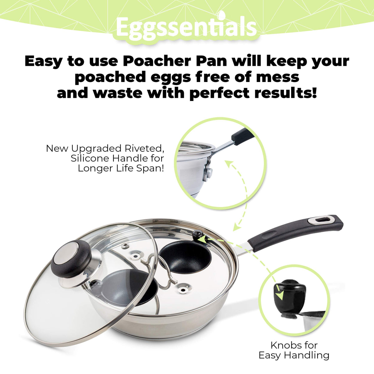 Eggssentials deluxe poacher pan stainless for reliable even cooking