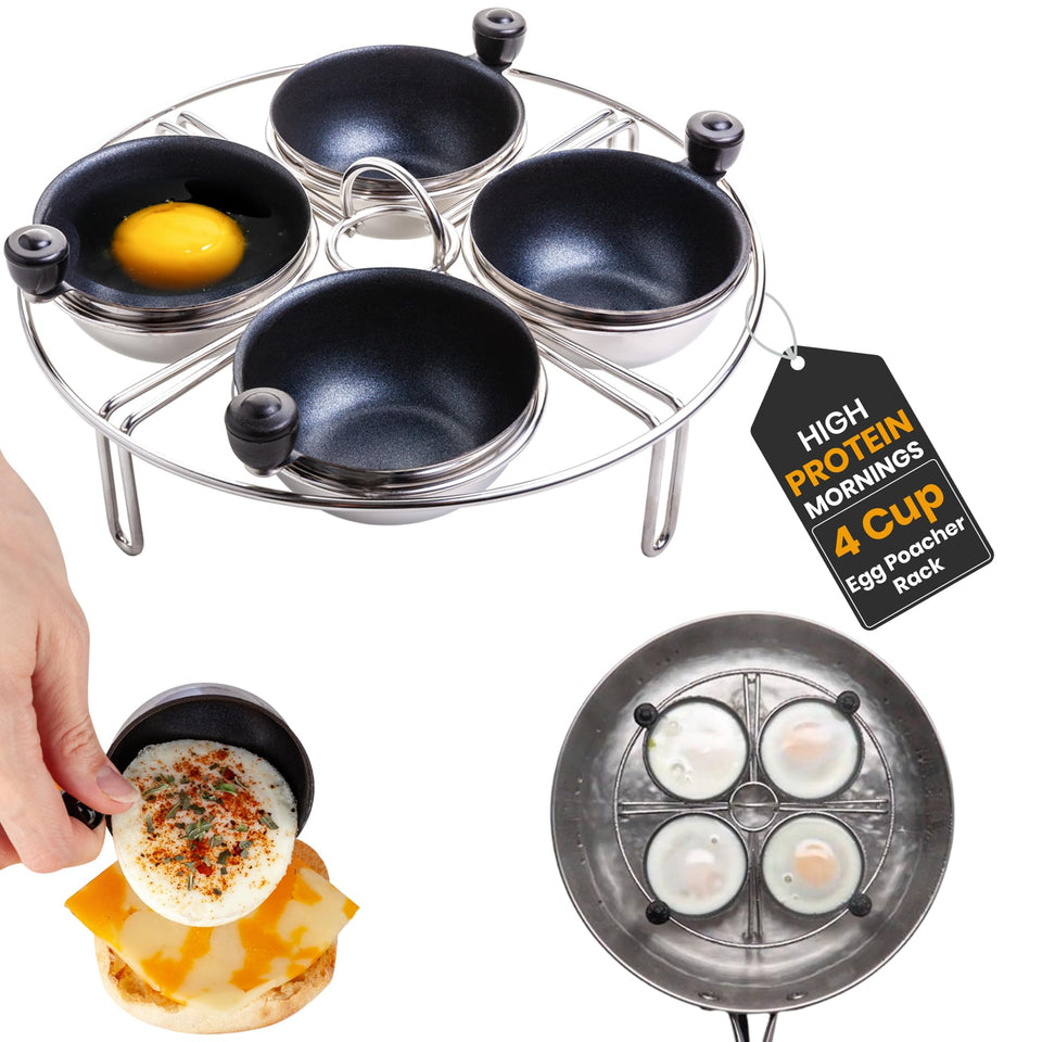 Eggssentials Egg Poacher Insert in a pot for quick, mess-free poaching