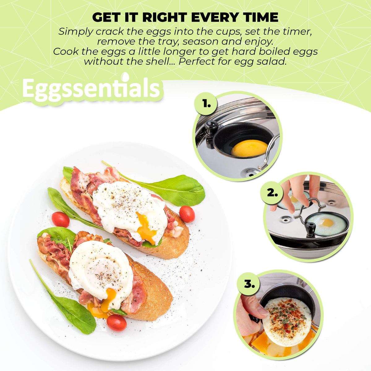 Eggssentials encapsulated bottom ensures fast, even heat distribution