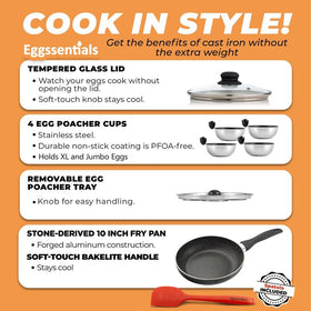 Eggssentials granite nonstick pan for effortless release and cleanup.