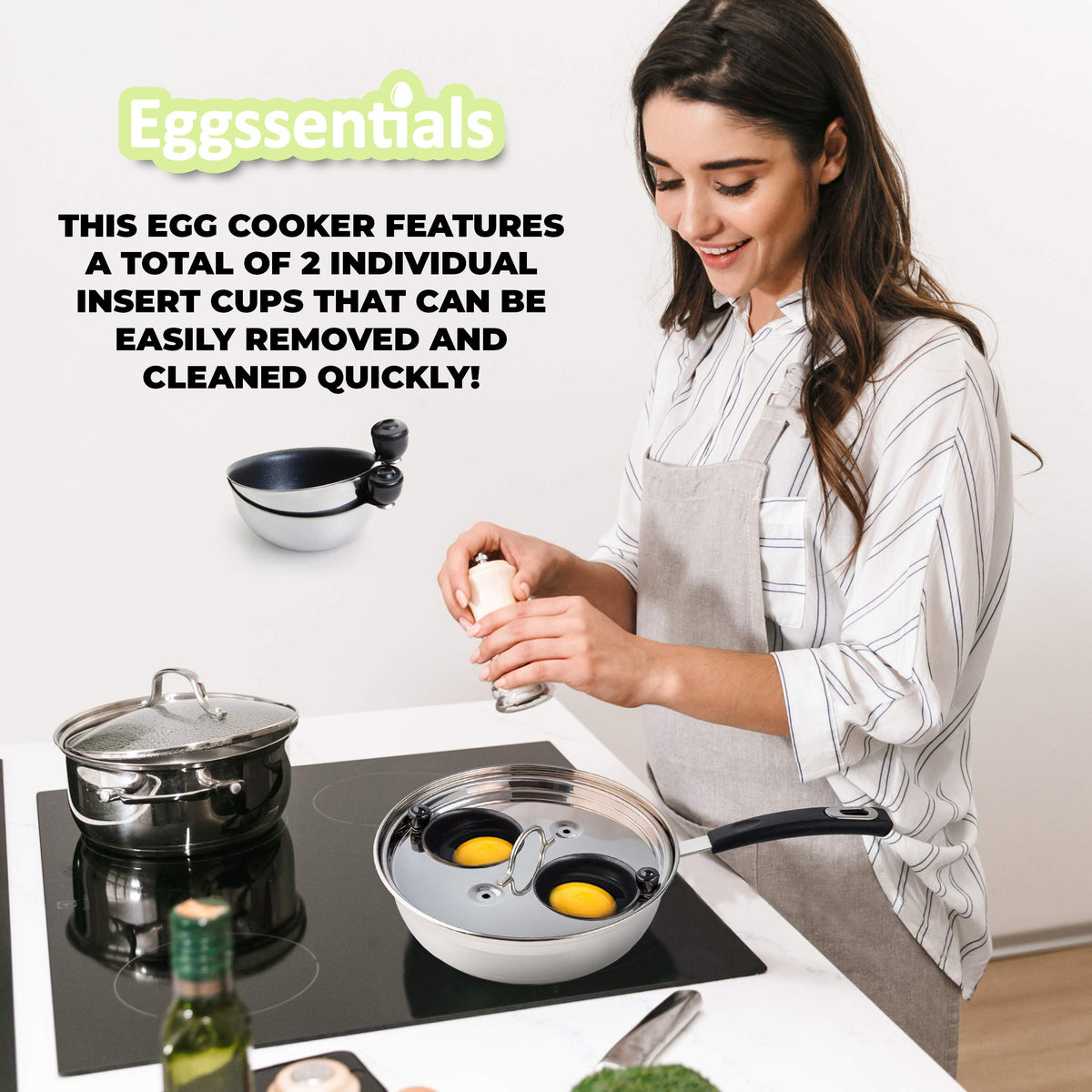Eggssentials induction-ready poacher compatible with all stoves