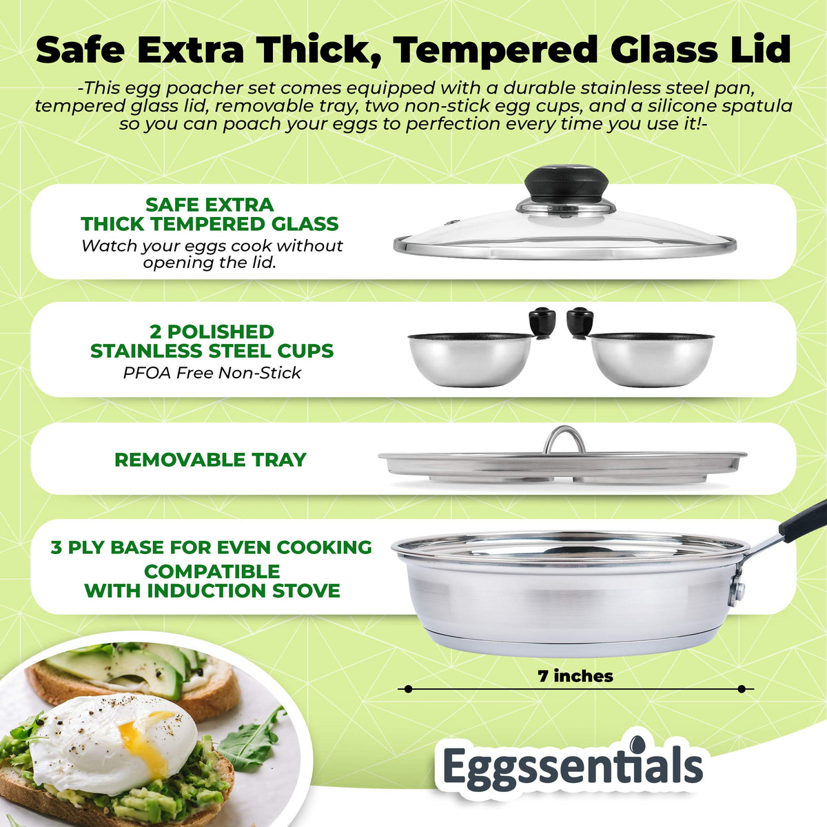 Eggssentials nonstick insert cups clean up quickly after use