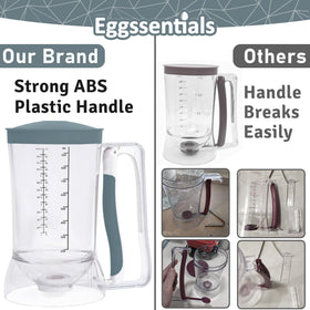 Eggssentials pancake dispenser grey with measurement marks for accurate portions.