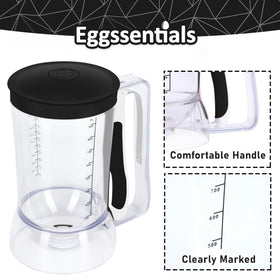 Eggssentials dispenser works for pancakes, waffles, and other breakfast favorites.