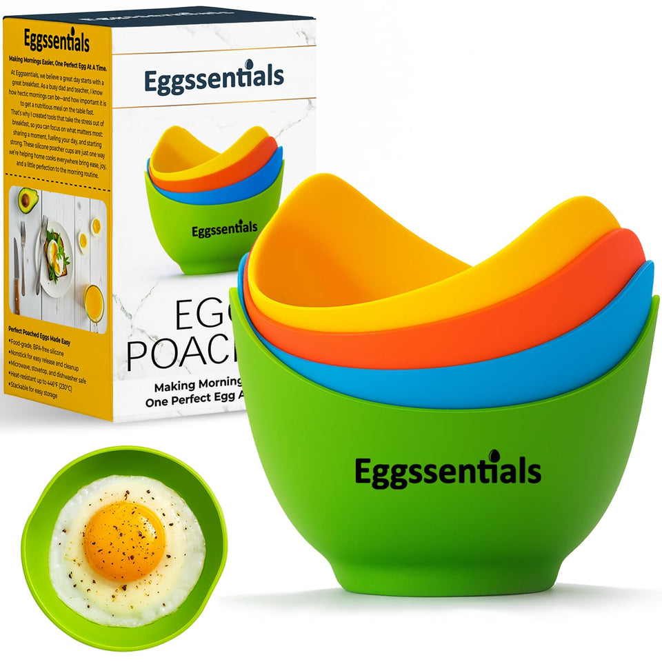 Eggssentials poached egg cups green set for oil-free breakfast