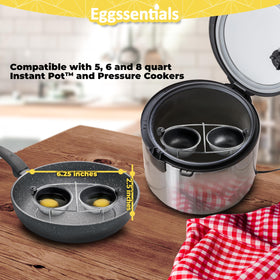 Eggssentials poached egg cups nonstick for easy release and quick cleaning