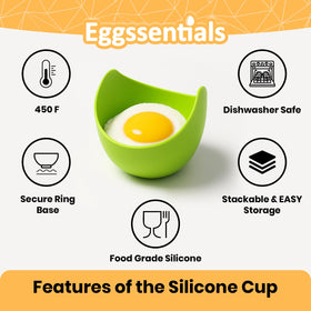 Eggssentials poached egg cups orange for fast stovetop poaching