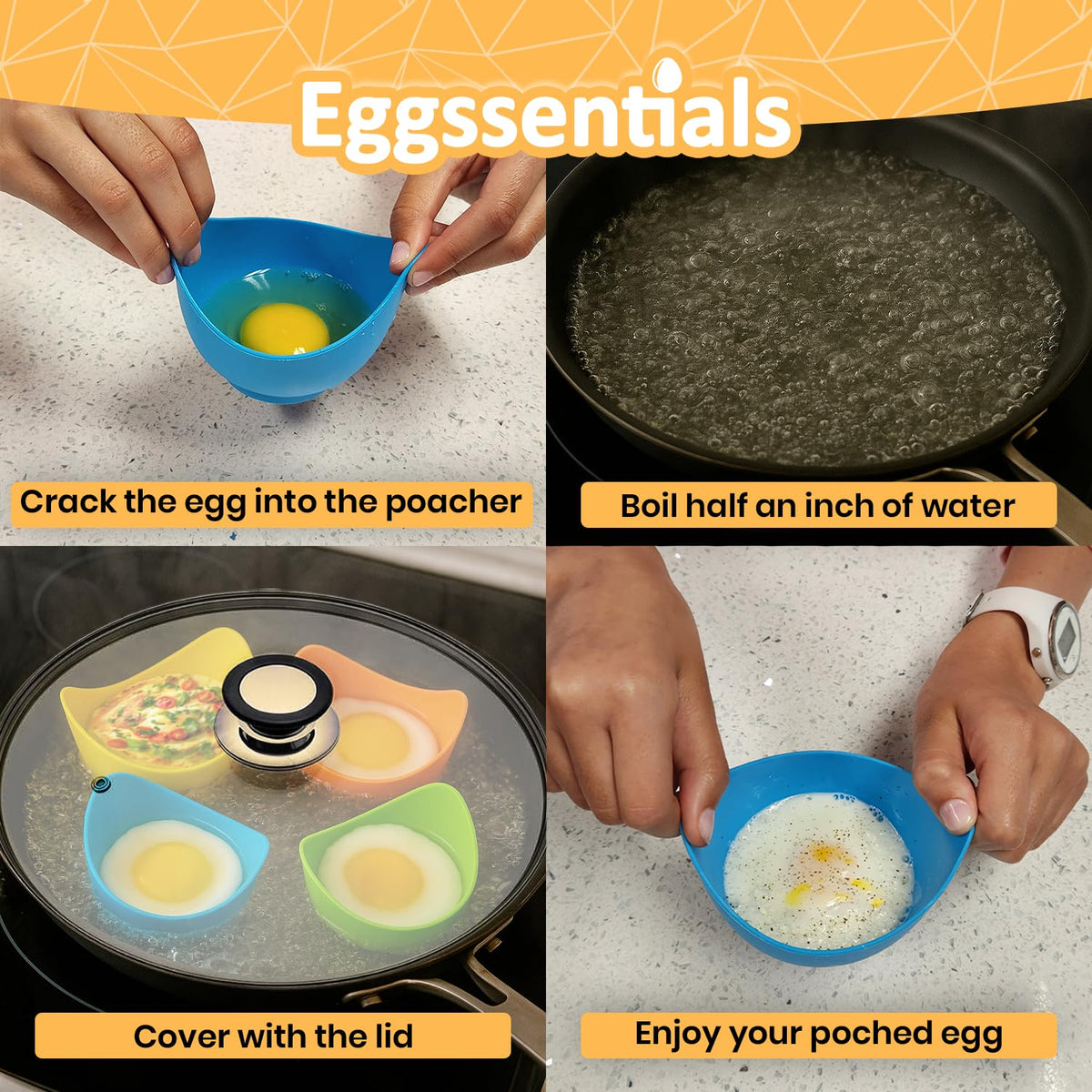 Eggssentials poached egg cups stackable design for small kitchens