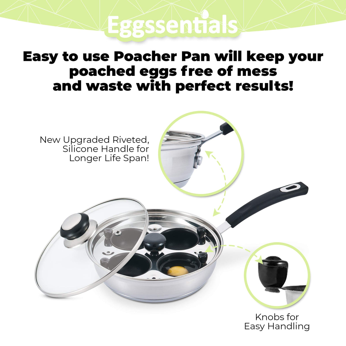 Eggssentials poaching cups 75ml ensure consistent results.