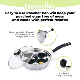 Eggssentials poaching cups 75ml ensure consistent results.