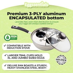 Eggssentials tempered glass lid with Bakelite knob for monitoring