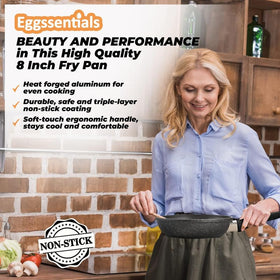 Eggssentials tempered glass lid lets you monitor cooking progress.