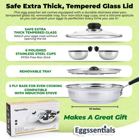 Eggssentials tempered glass lid shows monitoring progress while sealing moisture.