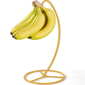 EGMEHOAD banana holder stand in black keeps bananas organized and fresh.