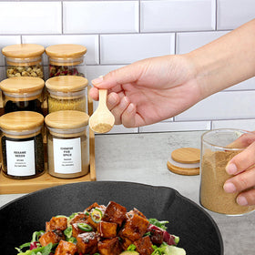 EgticHome bamboo lid with silicone gasket keeps ingredients dry.