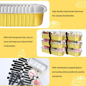 EgticHome disposable spoons included simplify outdoor dessert service.