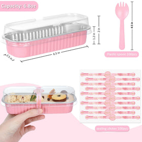 Aluminum foil mini cake pans with clear lids by EgticHome
