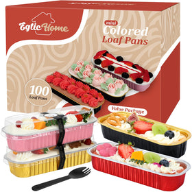 EgticHome mini loaf pans with lids assembled for convenient batch baking and transport