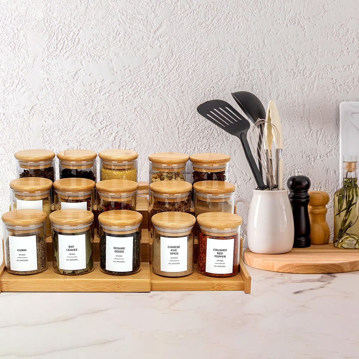 EgticHome jars are stackable for space-saving kitchen storage.