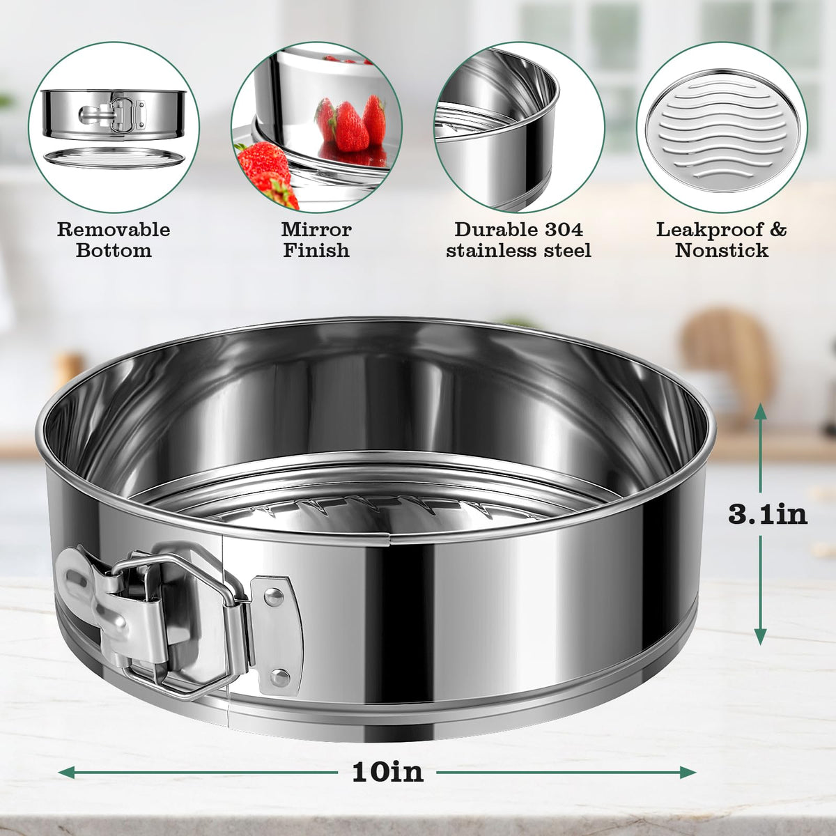 E-Gtong stainless steel bakeware resists rust while delivering clean edges.